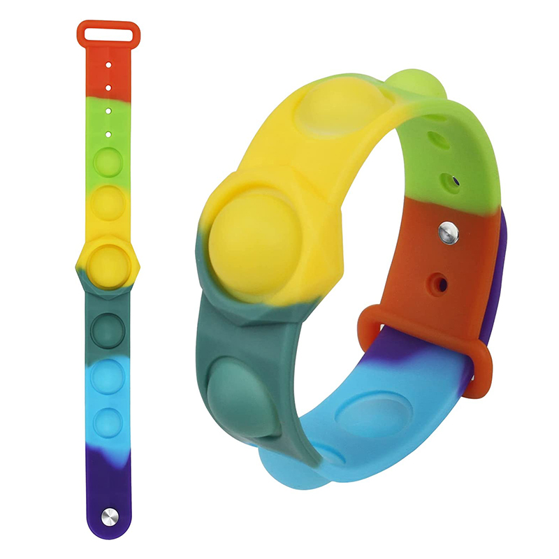 Braccialetto di Braccialetto e giocattoli da polso in silicone del silicone dei bambini e giocattoli del braccialetto, adulti puliscono il giocattolo del regalo del sollievo dello stress sensoriale della bolla