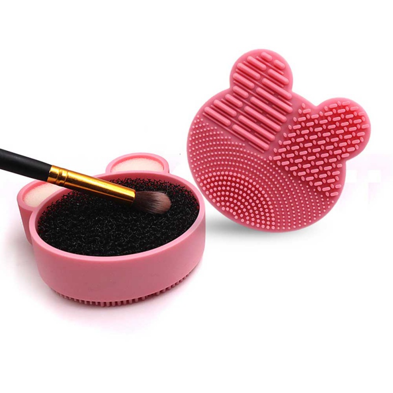 Scatole di spugna per la pulizia del pennello per trucco in silicone